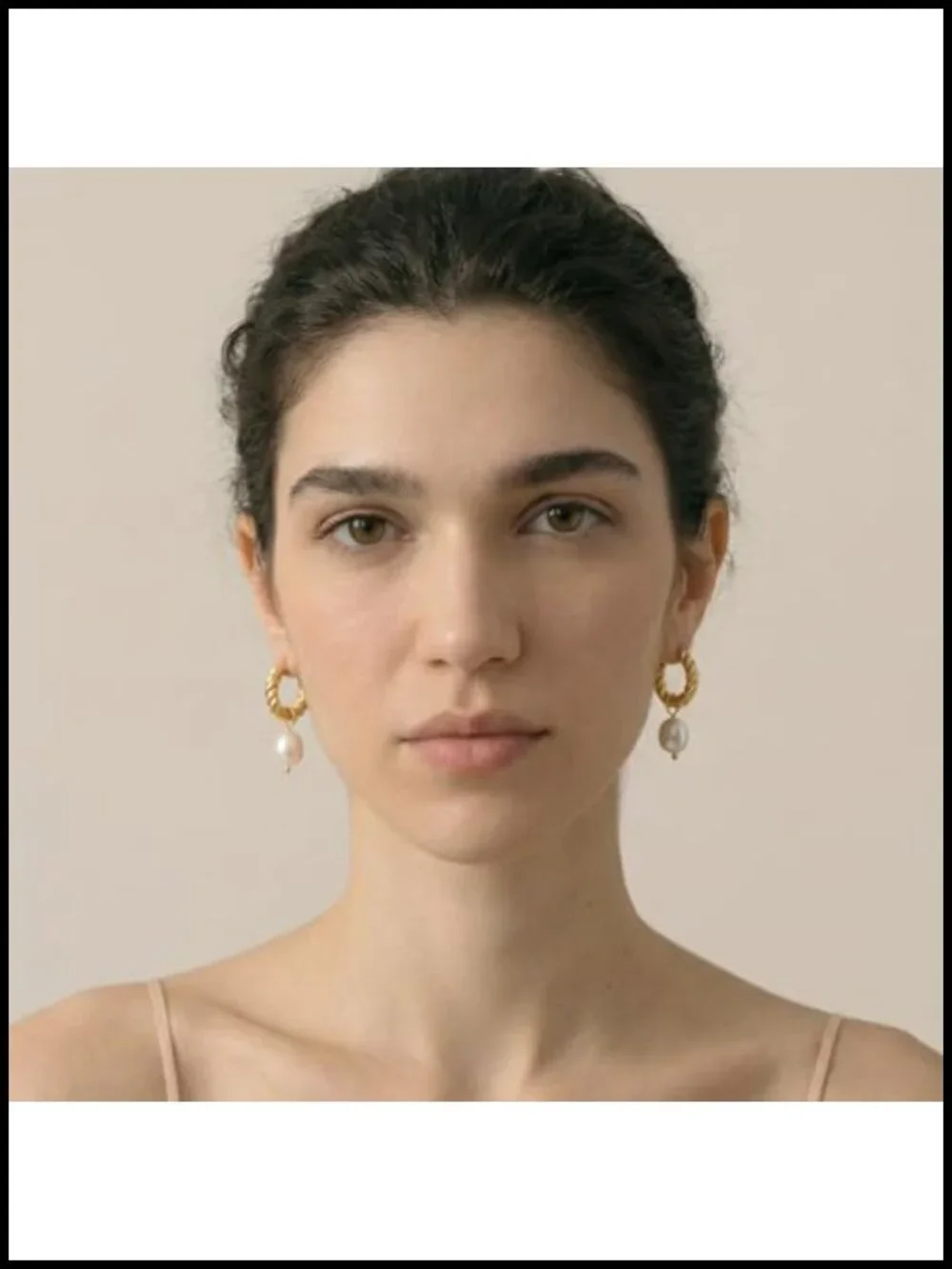 Dainty Pearl Drop Earrings for Women Gold Huggie Hoop Dangle Earrings Stainless